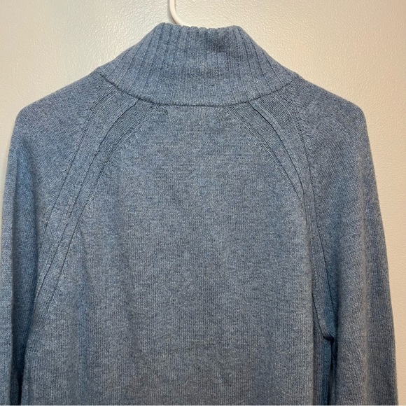Banana Republic Mens Mock Neck Button Wool Blend Pullover Sweater Blue Sz M - Picture 10 of 13